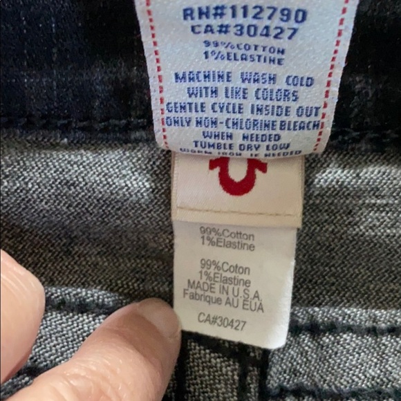 True Religion black jeans size 25 rhinestones - Picture 9 of 13